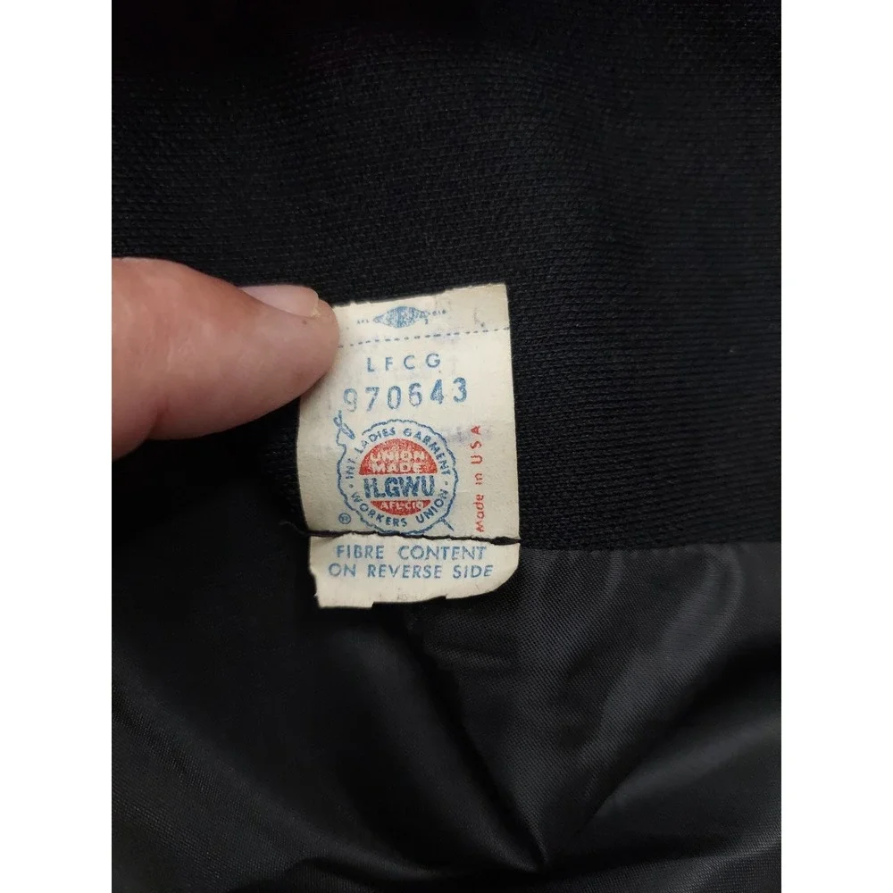 Vintage Vest Womens 14 Tan Black Plaid Reversible Union Made 5 Button Wool Blend